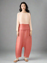HEYFANCYSTYLE Women's Designer Japanese Plissé Harem Pant Set Unique Luxury